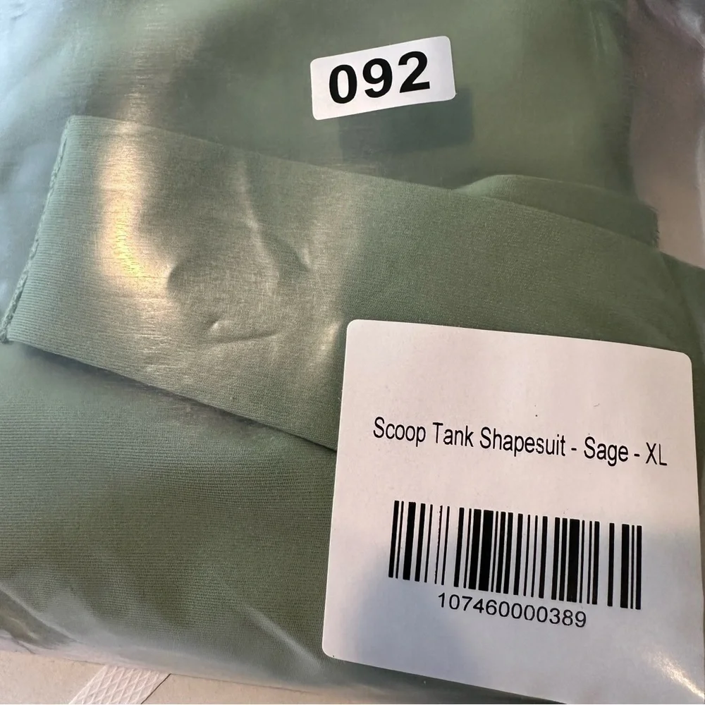 Pinsy Scoop Tank Hourglass Shapewear Thong Bodysuit Size XL NWT In Color Sage - Picture 13 of 13